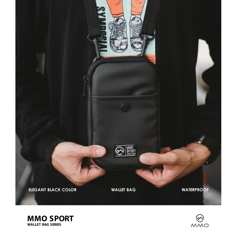 Mmosport Tas Selempang Pria Hanging Wallet Dompet Kartu model button up