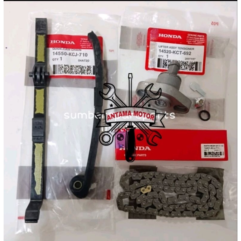 Paket Tensioner Rantai Keteng + Tonjokan Keteng + Karet Lidah Honda Tiger KCJ