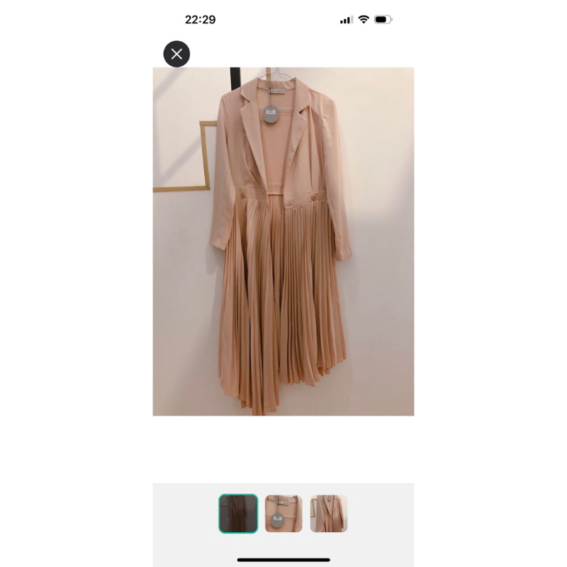 Attic willow outer brown nude chocolate outer plisket blazer coat jas