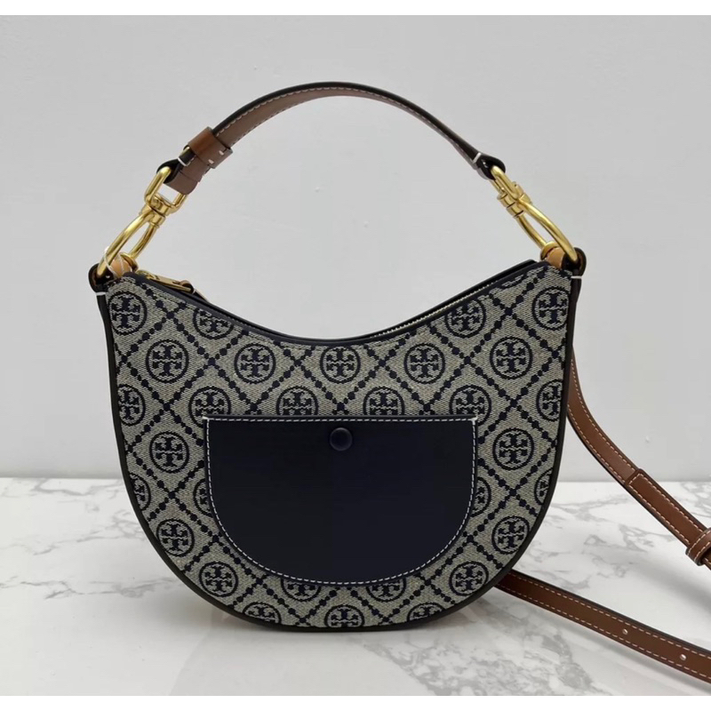 Tory Burch T Monogram Mini Crescent Top Handle Bag ( 138883 )