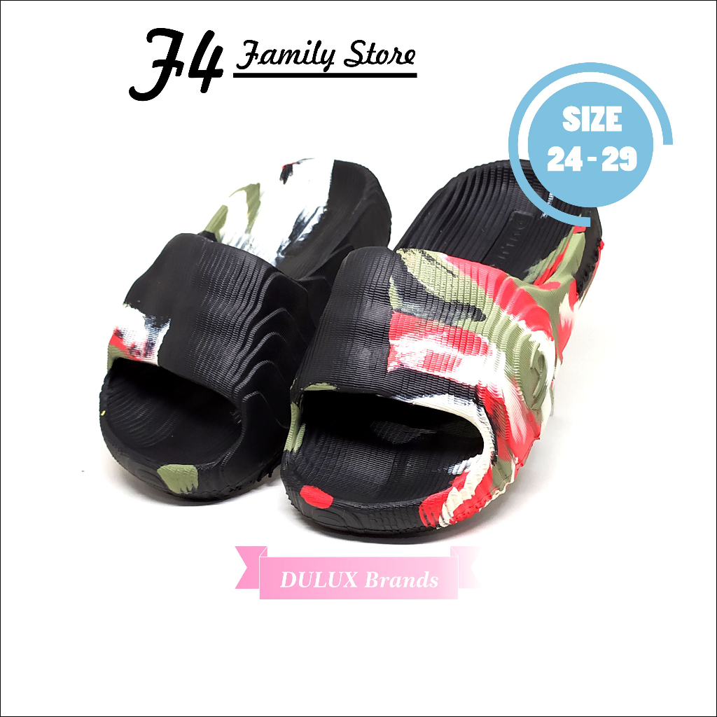 MD79 - Sendal Anak Laki Perempuan Slip On Selop Jelly Kenyal Usia 3 5 Tahun Motif Loreng Kasual Terbaru 2023