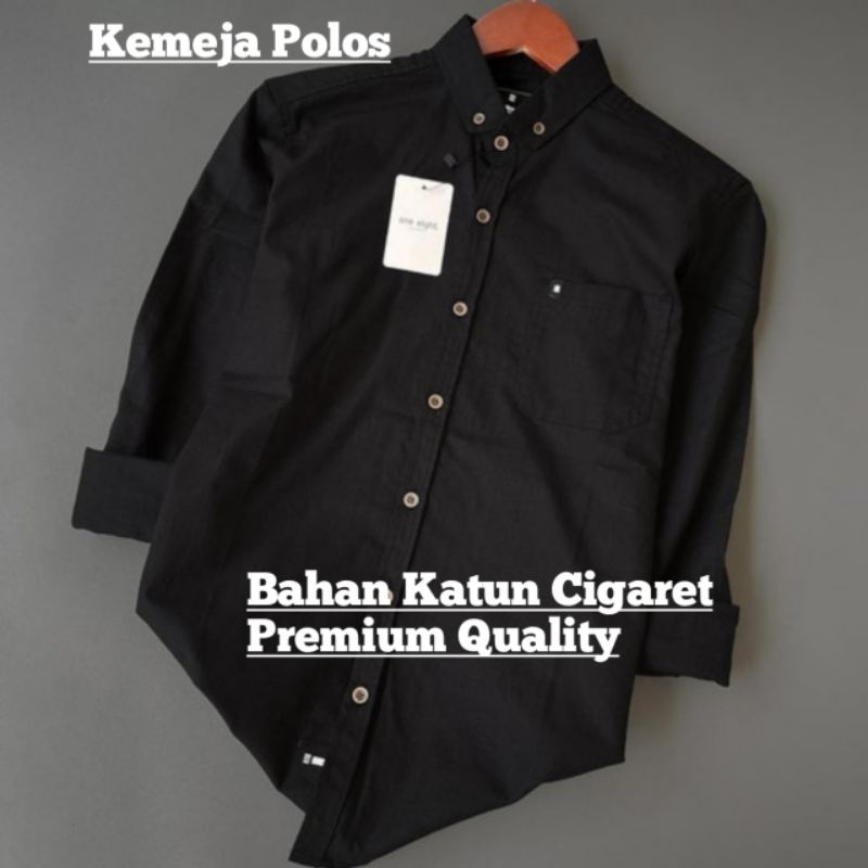 Kemeja Polos Pria Lengan Panjang Premium Kemeja Cowok Polos Lengan Panjang Slimfit