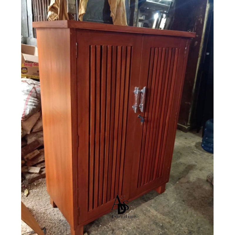 lemari sepatu rak sepatu kayu jati lemari penyimpanan sepatu jati