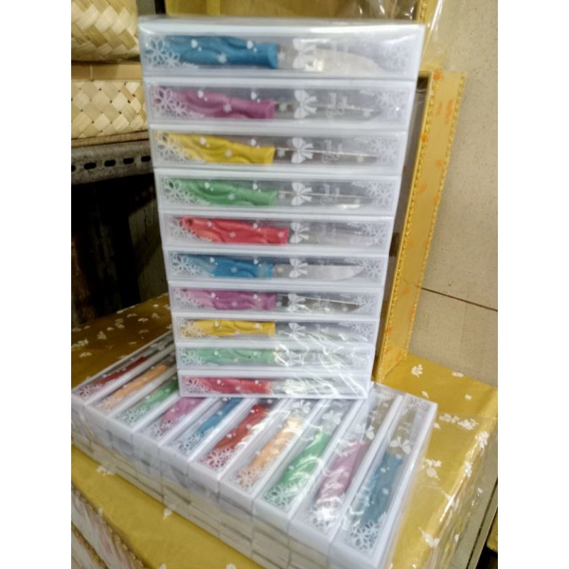 [50 PCS] SOUVENIR  PISAU BUAH KEMAS MIKA MOTIF MURAH