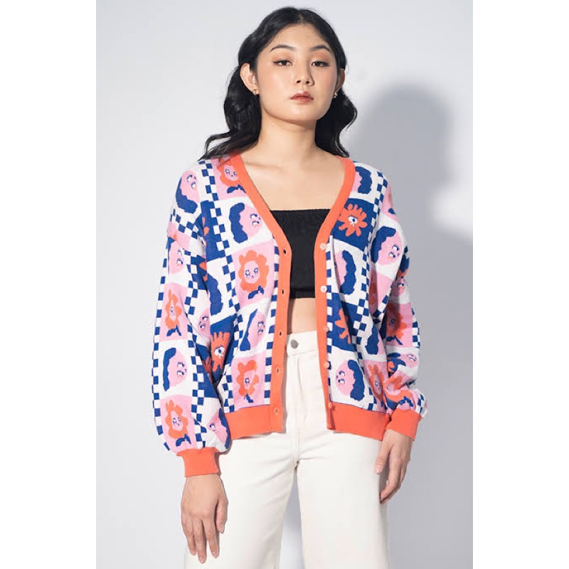 LIUNIC on COTTONINK CARDIGAN blue (preloved) lucu banget