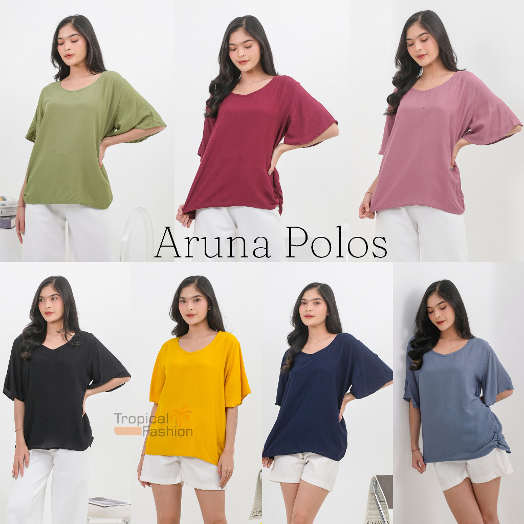 Atasan Aruna  POLOS Bahan Rayo Premium Termurah Kekinian