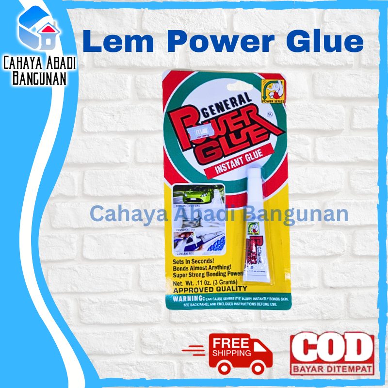 Lem Power Glue General 3gram ASLI / Lem Serbaguna General / Perekat Instan