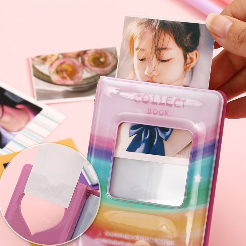 Rainbow Star Album Foto 40Kapasitas Pemegang Kartu untuk 3 Inci 2R Mini album Foto Polaroid Koleksi Buku DIY Idol Foto Penyimpanan Kartu