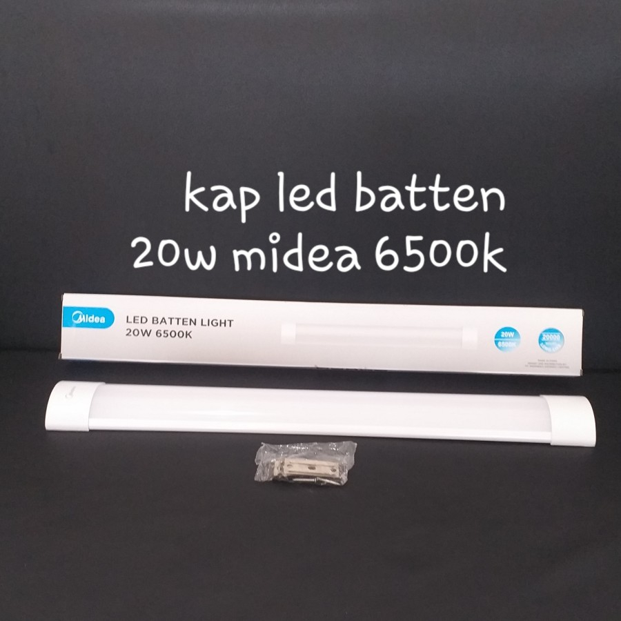 Kap Lampu Led Batten 20 watt 6500K cool day light panjang 60cm MIDEA OKE***