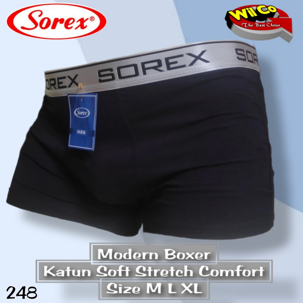 K248D - (DIJUAL PER 1 BOX ISI 2 Pcs) CELANA DALAM BOXER PRIA SOREX SIZE S - XL