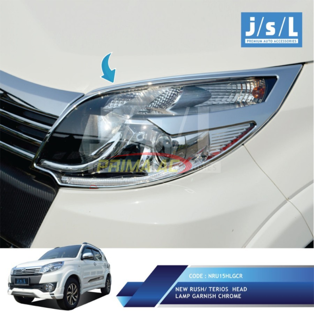 PROMO CUCI GUDANG JSL Rush Terios 2015 2016 2017 JSL Head Lamp Garnish Chrome JSL Garnish Garnis Lis