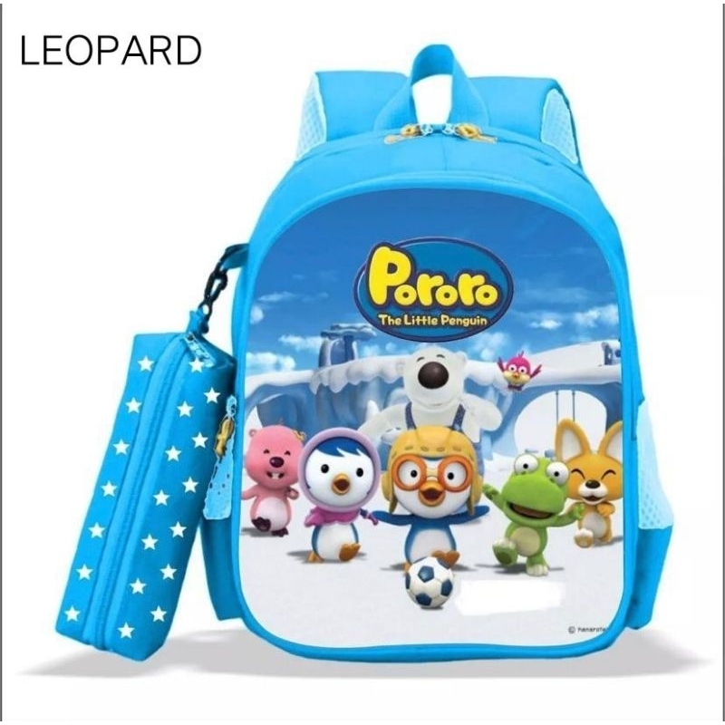 Tas ransel anak perempuan sekolah Tk sd karakter Pororo Tas anak sekolah pororo