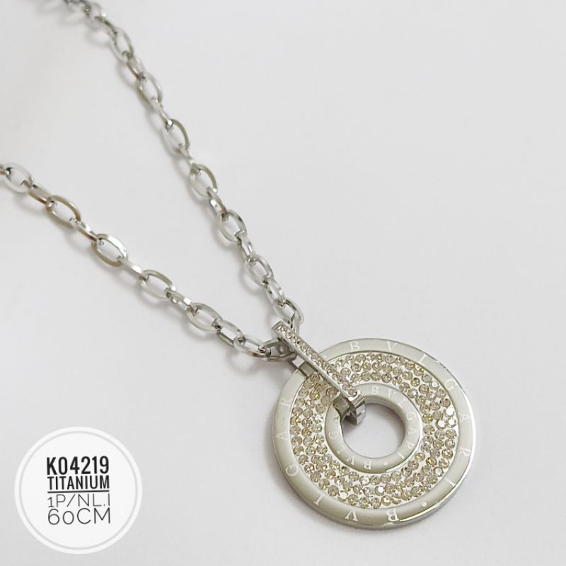 Kalung titanium rantai permata bvl 60 cm K04219