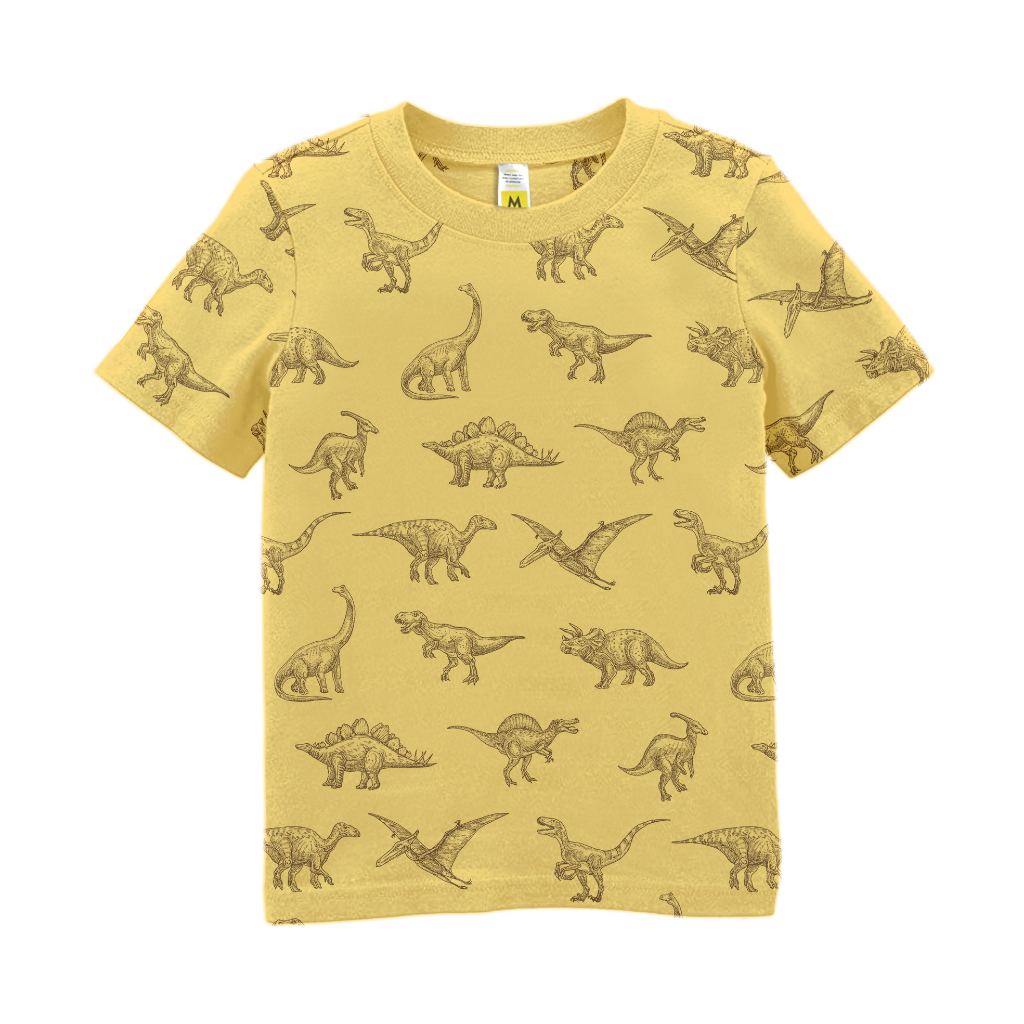 KAOS ANAK FULLPRINT FOSSIL/DINO SKETCH/CONTRUCTION 1-10 T