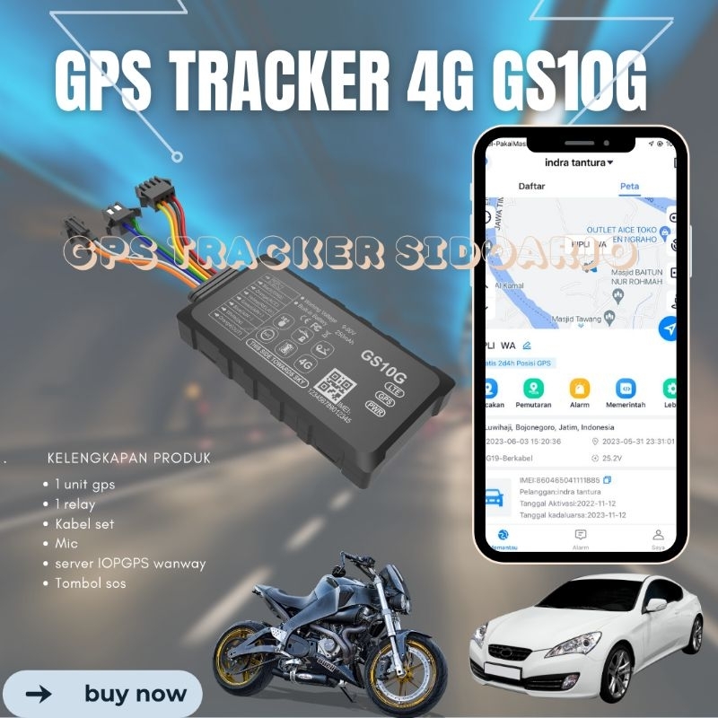 GPS TRACKER GS10G WANWAY FREE SERVER BISA MATIKAN MESIN