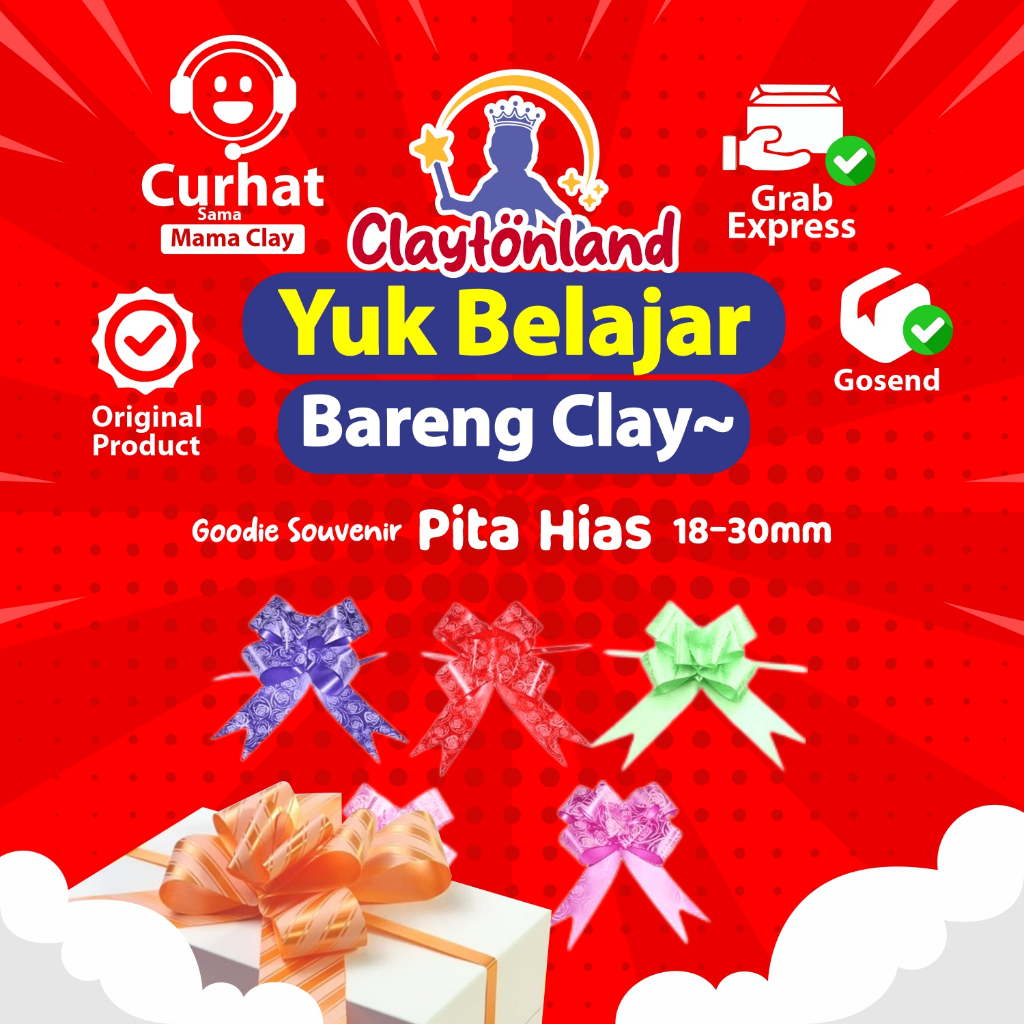 

ISI 10PCS Pita Tarik 18 30mm / Pita Serut Panjang / Pita Hias Goodie Souvenir