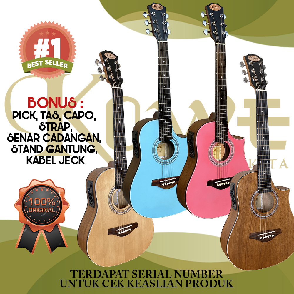 Gitar Akustik Elektrik merk KOWE Seri NR-51 Ukuran 3/4 ORIGINAL