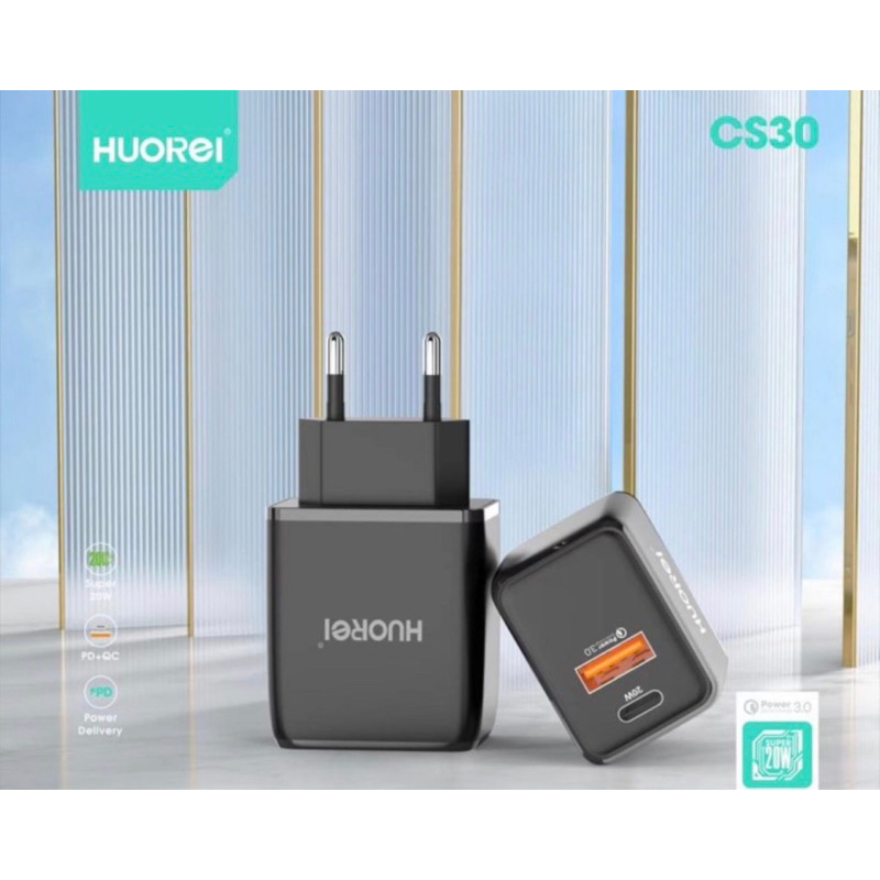 HOUREI CS30 Super Quick Charge Output PD 20W + QC 3.0 Free Kabel Micro - Charger CS30