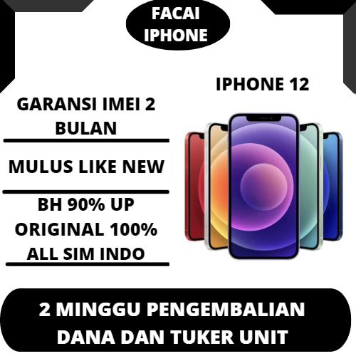 iPhone 12 64GB/128GB/256GB Mulus like new Second/bekas  Fullset Mulus like new 100% Original