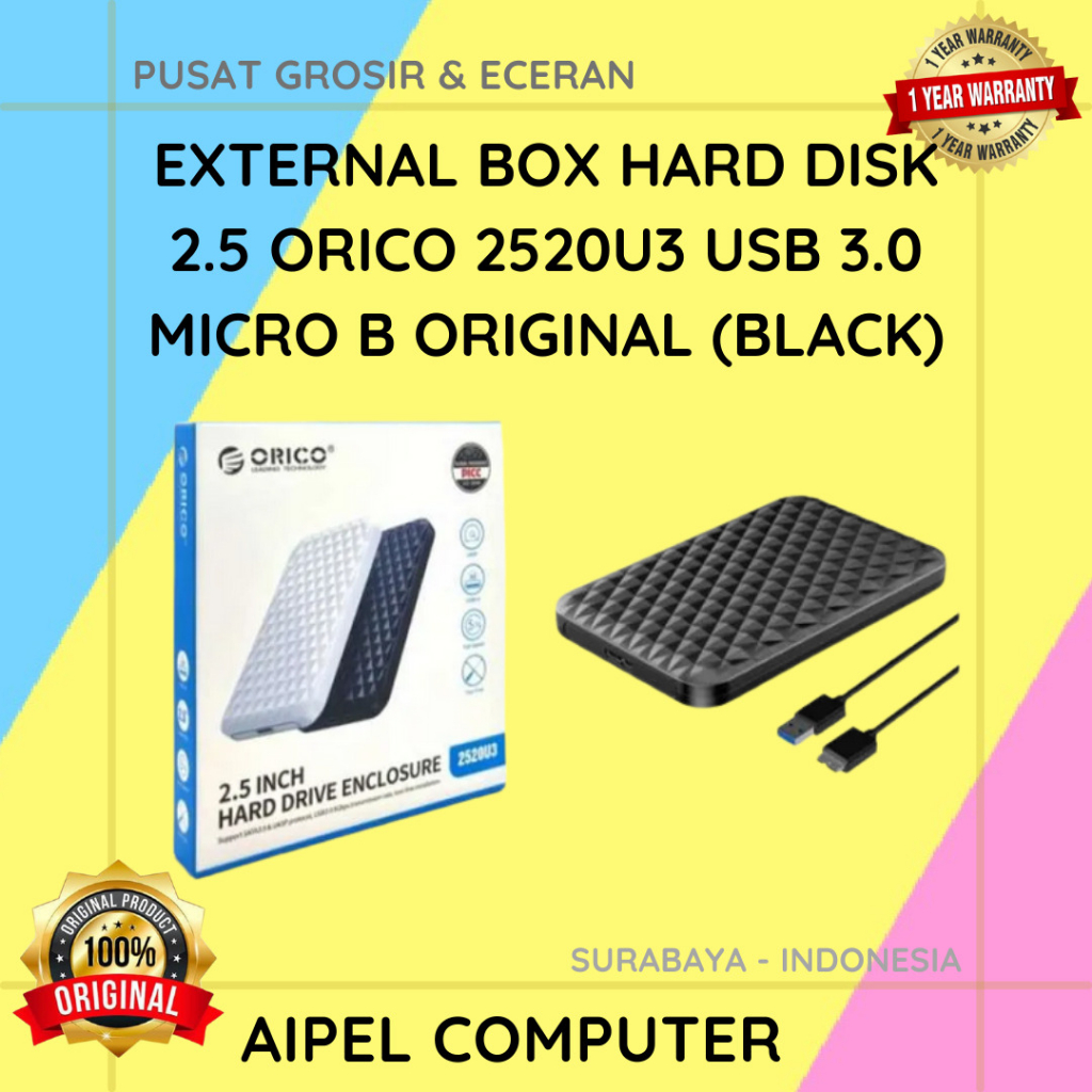 2520U3 | EXTERNAL BOX HARD DISK 2.5 ORICO 2520U3 USB 3.0 MICRO B ORIGINAL (BLACK)