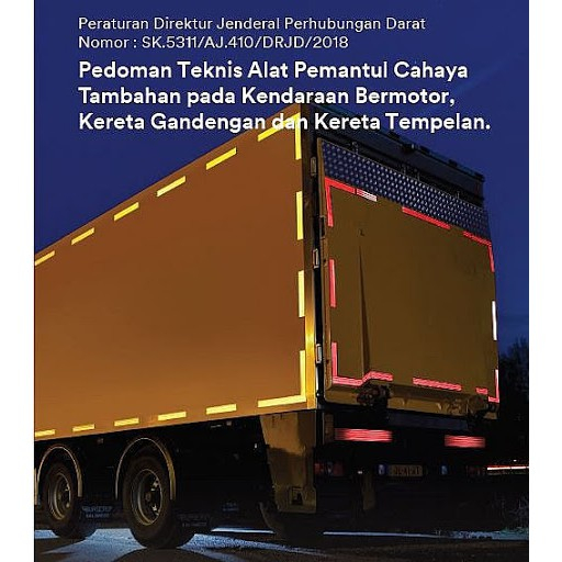 Stiker 3M Reflektor KIR Dishub Mobil Box Truck /Pemantul Sinar Cahaya [PERMETER]