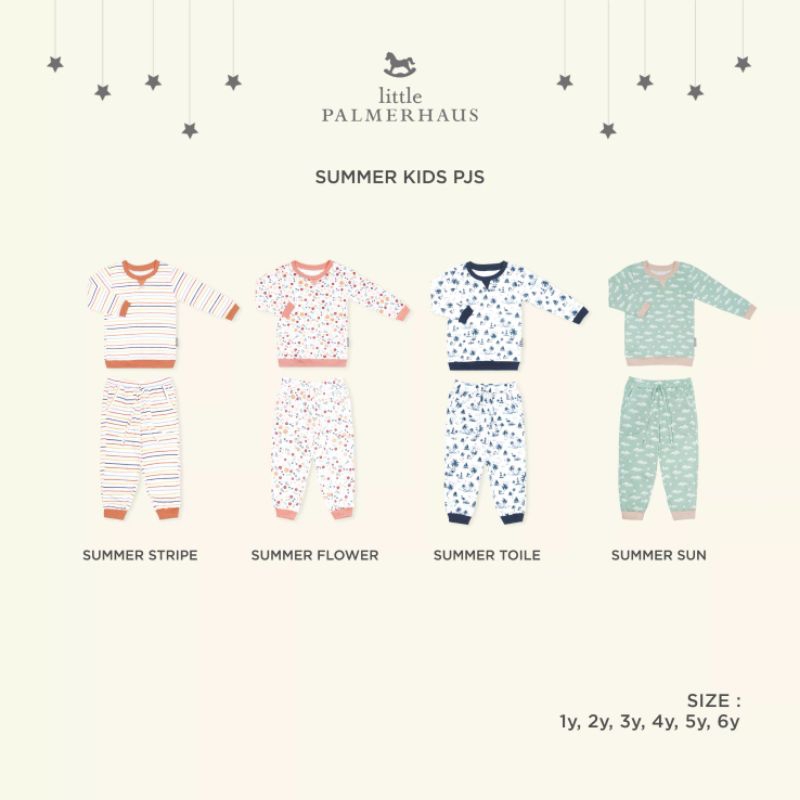 Little Palmerhaus Summer Kids PJS 1 Year s/d 6 Years - Pajama Anak