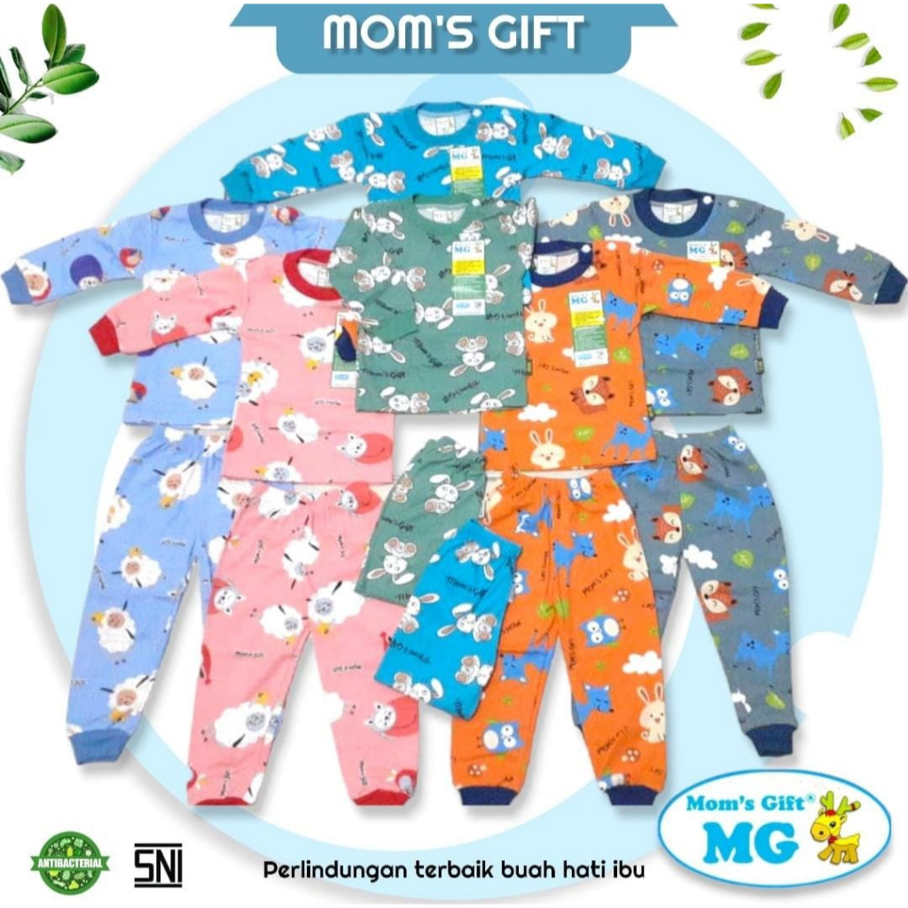 MOM'S GIFT Setalan Panjang Bayi Motif Full Print Uk S, M, L, XL, SNI