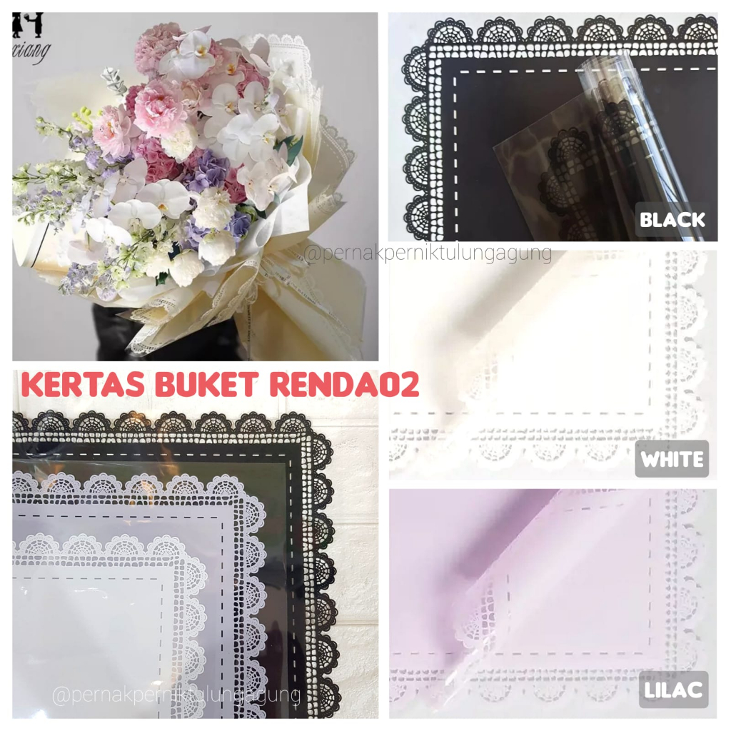 

Kertas Buket Renda02 / Plastik Cellophane Renda02 - Per 5 Lembar