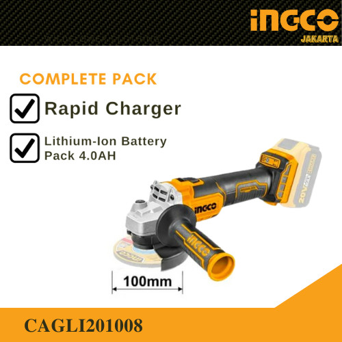 INGCO MESIN GERINDA CORDLESS 20V BRUSHLESS CAGLI201008