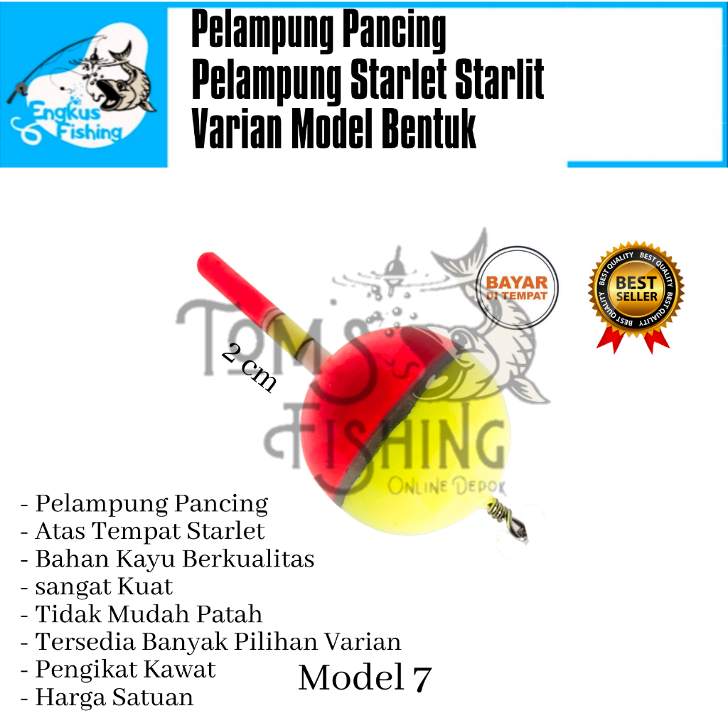 Pelampung Pumbul Pancing Starlite Kayu Pendek / Panjang Varian Model Bentuk Murah - Engkus Fishing