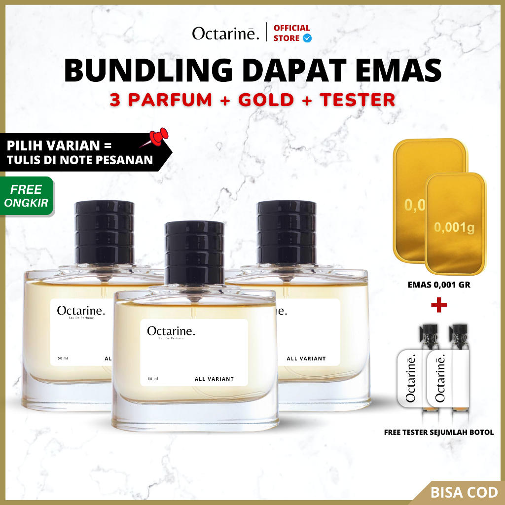 [ Gratis Emas ] PROMO Bundling Beli 3 Botol Parfum 50ml Bebas Pilih Variant - Octarine