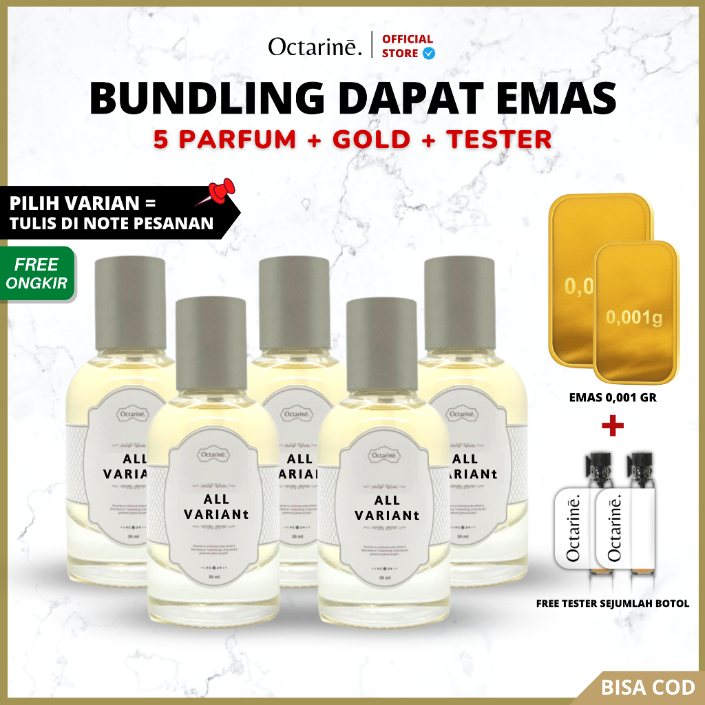 [ Gratis Emas ] PROMO Bundling Beli 5 Botol Parfum 30ml Bebas Pilih Variant - Octarine