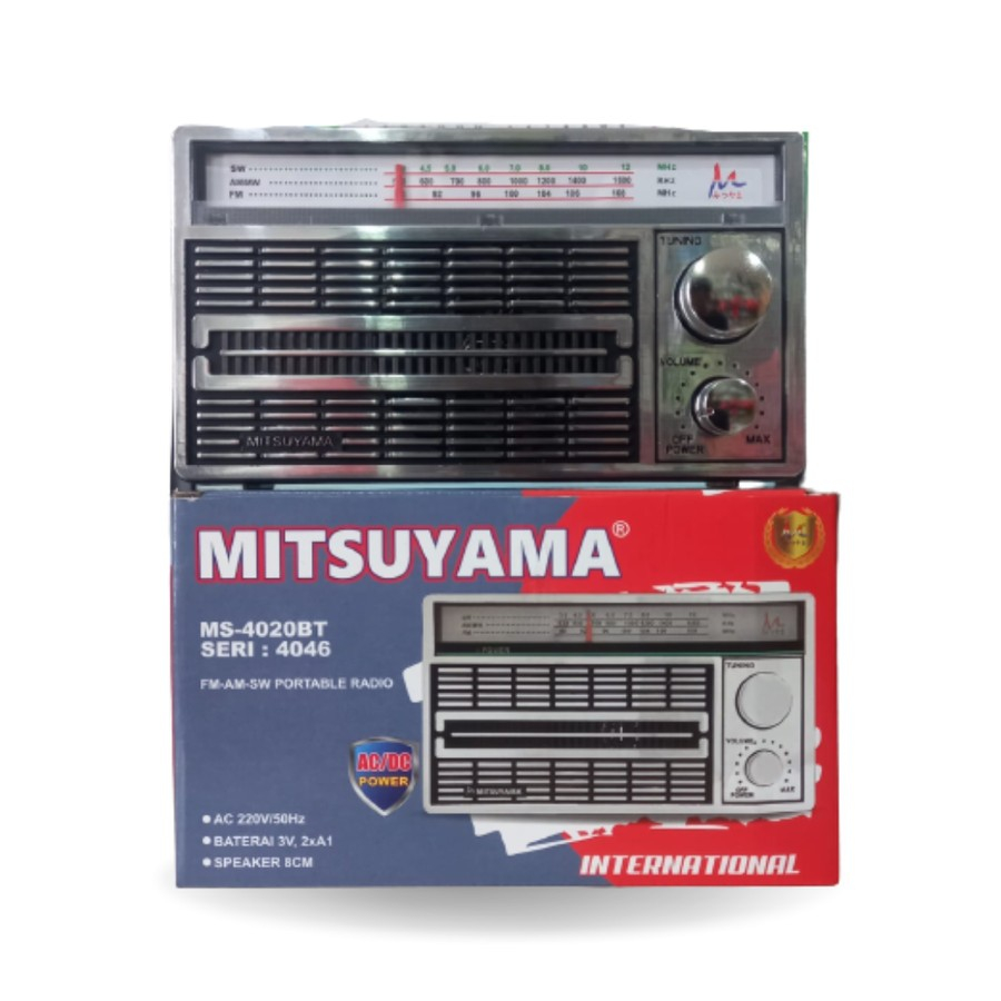 COD Radio Portable Mitsuyama MS-4020bt Seri 4046  Radio 3 Band FM -AM - SW  AC/DC