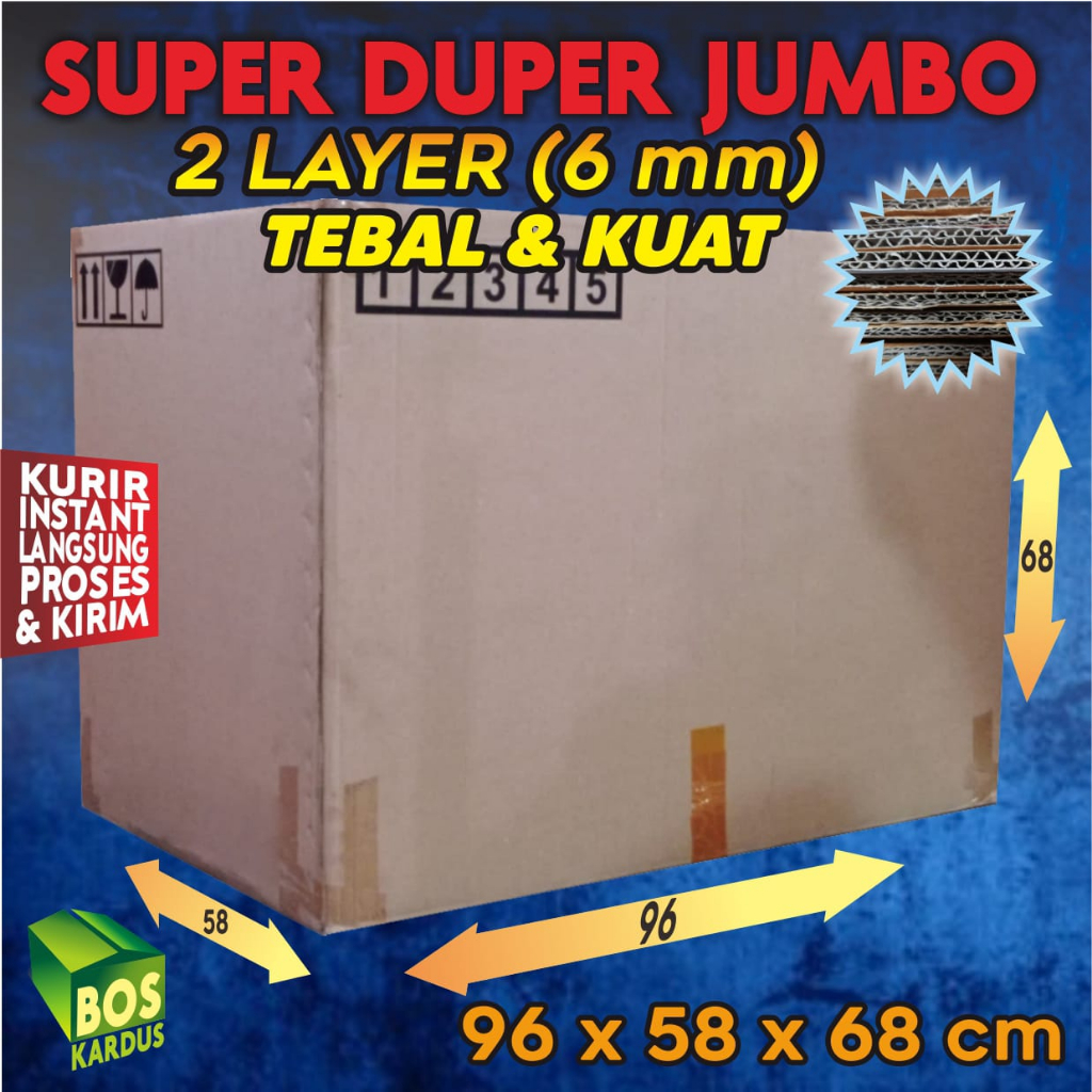 

Kardus Besar Packing Pindahan Bekas Jumbo Dus Packaging Baru Tebal Box Karton Kerdus 2 ply Layer Double Wall D22