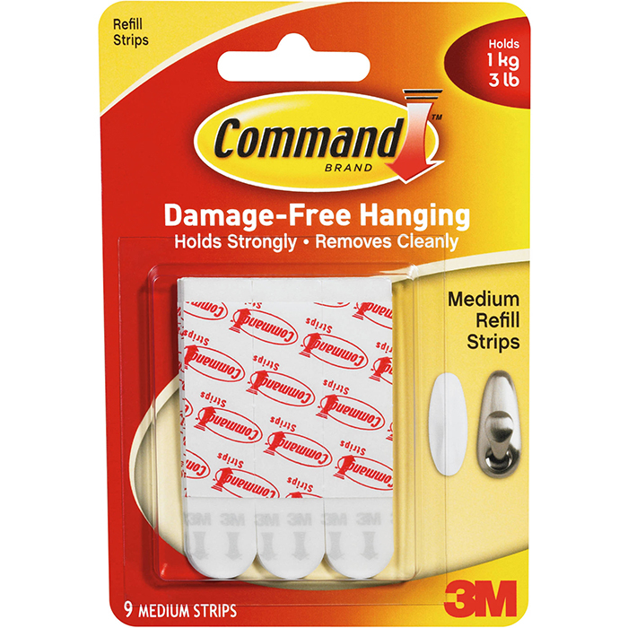 Lem Solatip Serba Guna 3M Medium Mounting Strip Hook 17021p Command