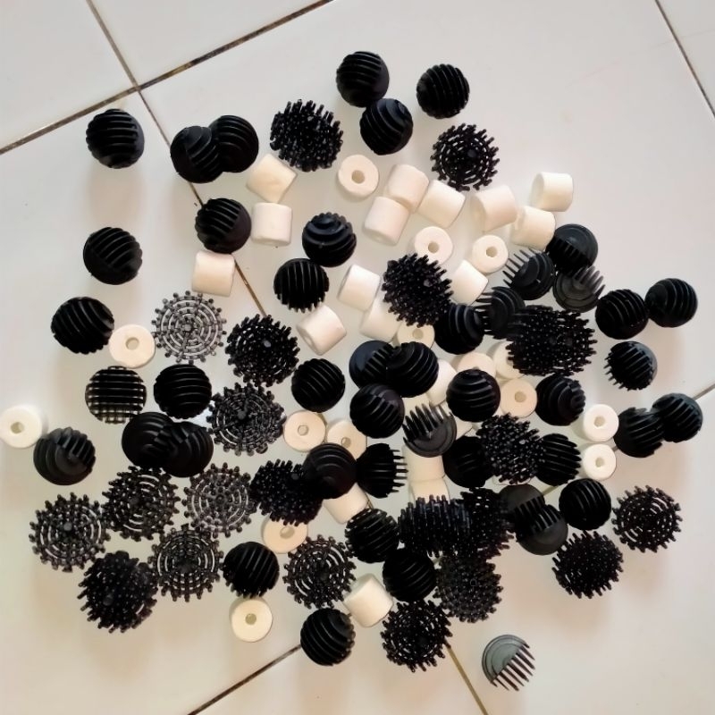 PAKET HEMAT MEDIA FILTER AQUARIUM/BIO FILTER (RING, BALL, DURI)