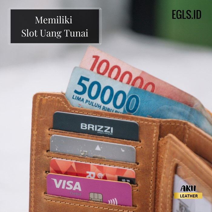 Dompet Lipat Pria Branded Egls Vasto Leather Wallet Model 3/4 Bahan 100% Kulit Sapi Asli Original Premium Cowok Keren Terbaru