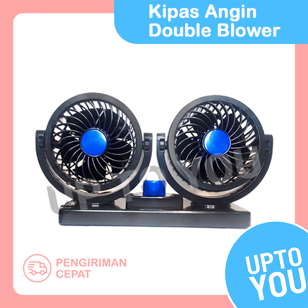 Kipas Angin Double Blower Colok Lighter Mobil - Portable Double Blower Fan - Kipas Angin Mobil