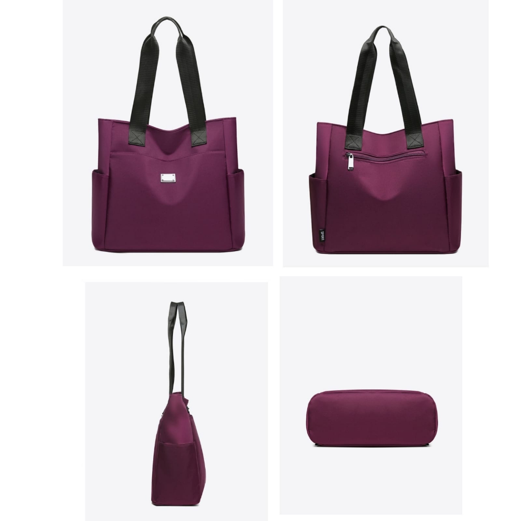 TAS TOTE BAG WANITA IMPORT NILON PREMIUM SHOULDER BAG RESLETING KULIAH KANTOR KERJA CANGKLONG UNGU DREAMARA TA846P5 BAHU JINJING MURAH CEWEK REMAJA SIMPLE KEKINIAN BRANDED BATAM