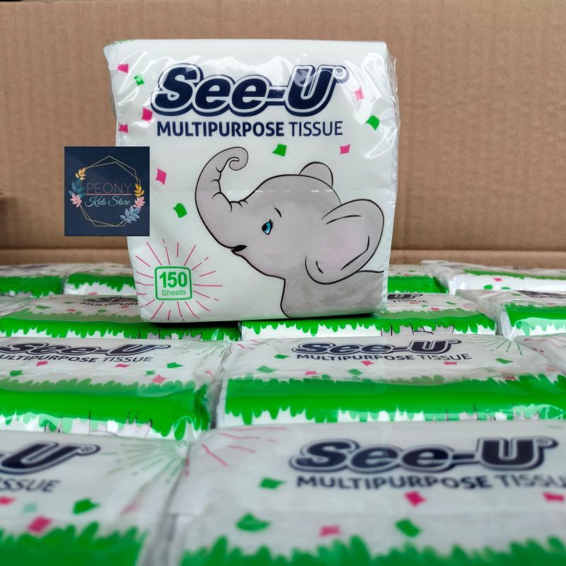 SEE-U TISSUE POP UP GAJAH 150s/tisu serbaguna embos/tisu kuliner 150 sheet