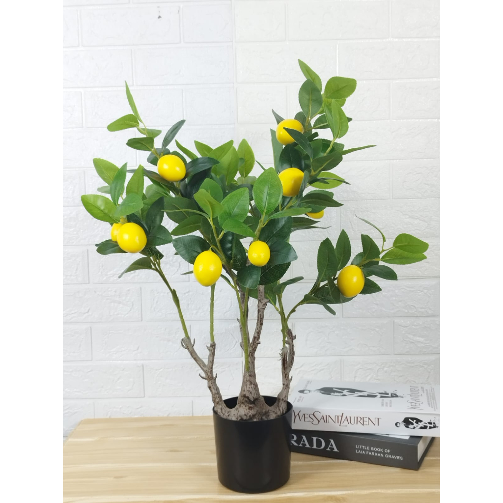 Azgalery / Pohon Buah Hias Artifical Lemon Tree Artifical Import Hiasan Pojok Rumah Aesthetic Hiasan Taman Fresh PBP171