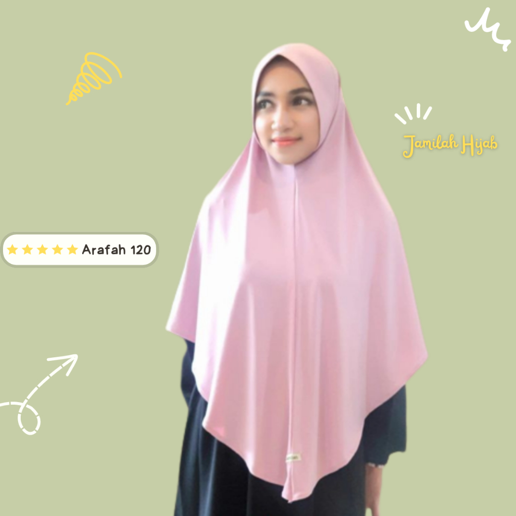 Arafah 120 Jilbab Instan dari Jamilah Hijab Pet Malaysia Jumbo XXL Bergo Long Jersey Premium Kualita
