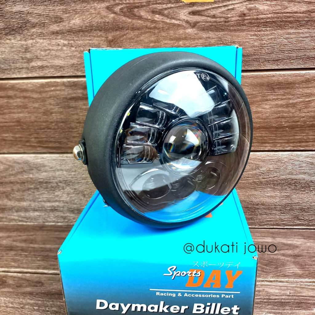 Daymaker Biled Lampu Depan daybil 5.75 inch Set Batok Owen Hitam Cb Gl Mp Tiger