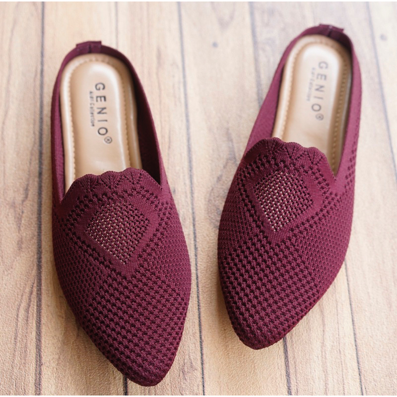SEPATU FLAT RAJUT IMPOR WANITA GENIO