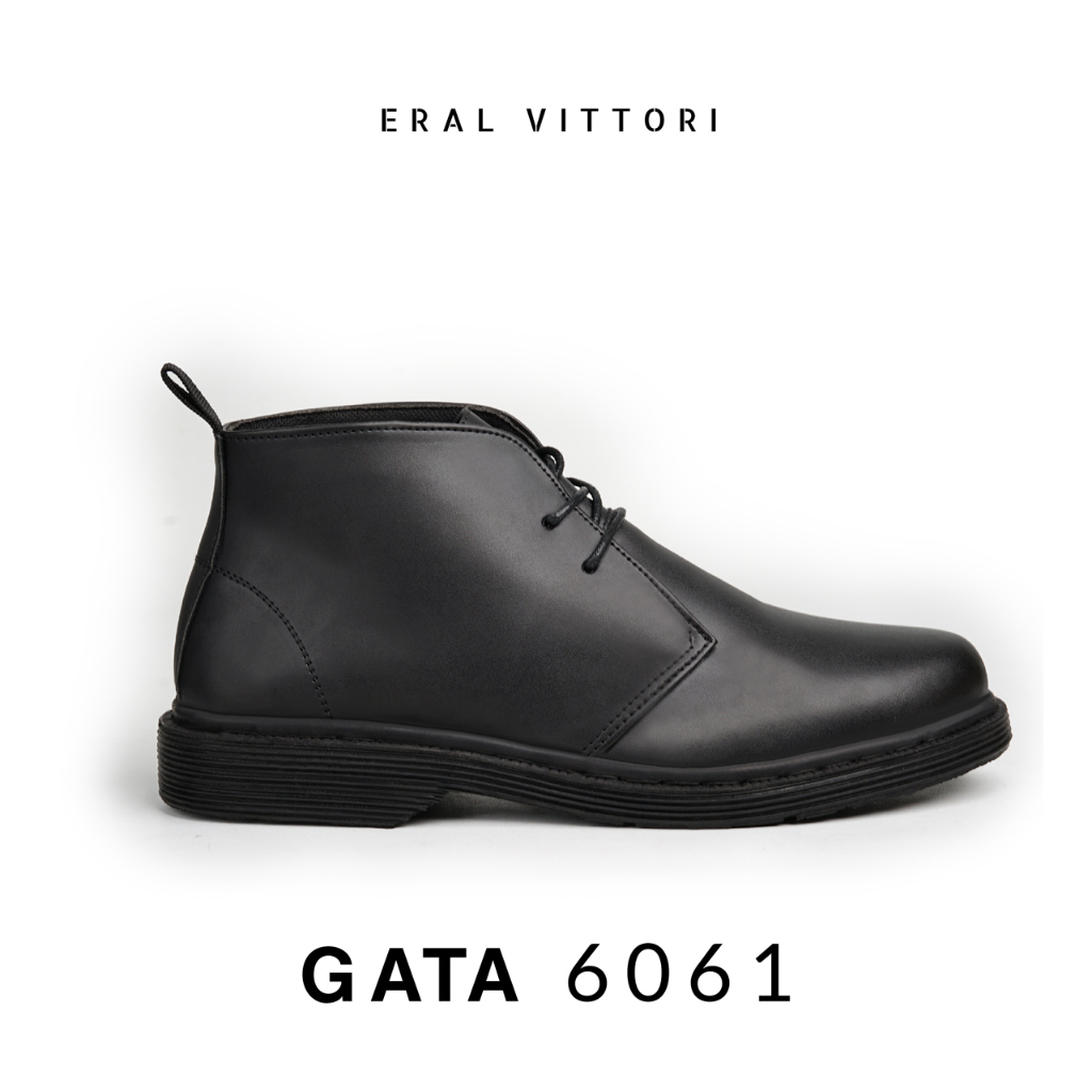 Eral Vittori - Gata 6061 Sepatu Pria Model Docmart Semi Boots Hitam