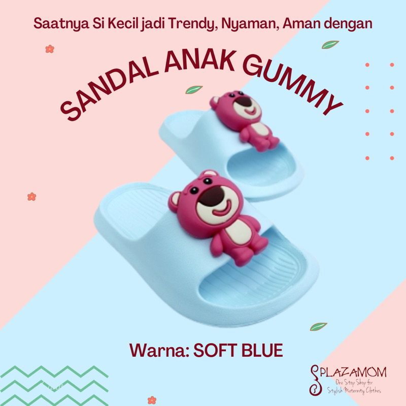 Sandal EVA karet ANAK Gummy Jibbitz stiker mainan boneka Laki Perempuan Unisex Sendal Selop Slippers Slip Strap  Empuk Ringan Anti slip Kualitas Premium Nyaman Bisa untuk outdoor indoor trendy stylish