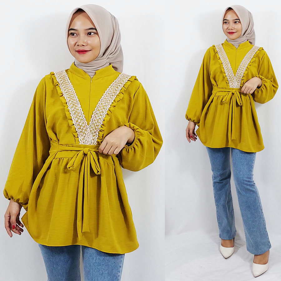 CARLINA PREMIUM SK BLOUSE BUSUI COMFY CRINKLE AIRFLOW KATUN WANITA