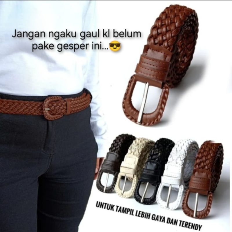 GSP 02 SABUK GESPER IKAT PINGGANG KULIT KEPANG MODEL IMPORT