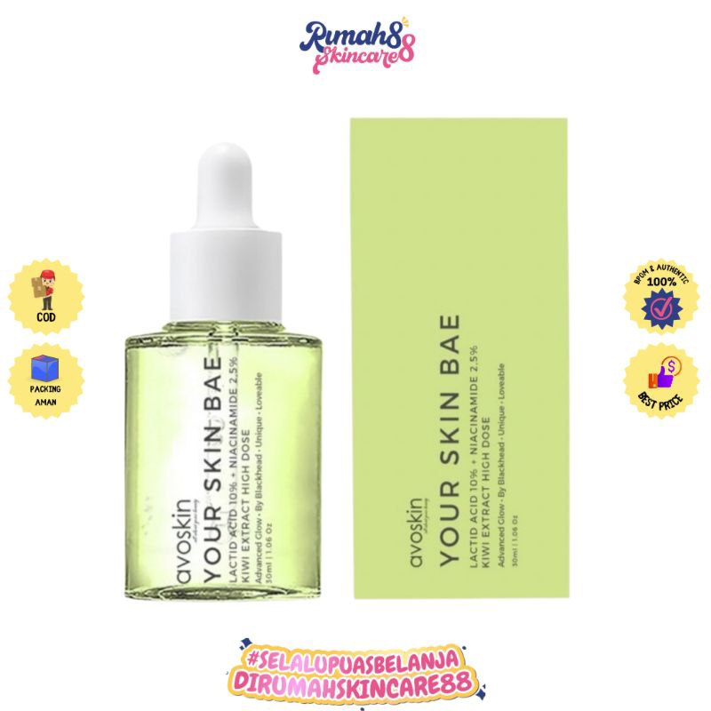 AVOSKIN Your Skin Bae SERUM Lactic Acid 10% + Kiwi Fruit 5% + Niacinamide 2,5% High Dose 30ml BPOM
