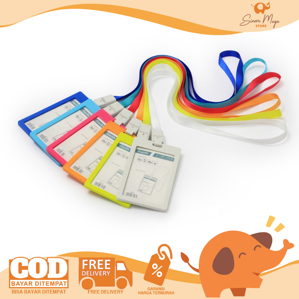 

Bantex ID CARD Potrait+Lanyard / Name Tag ID Card Tali Varian Warna